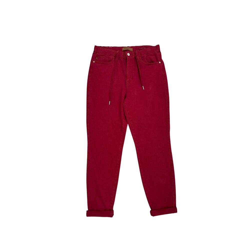 Judy Blue Maroon Denim Utility Casual Drawstring Jeans Size 11 | 30